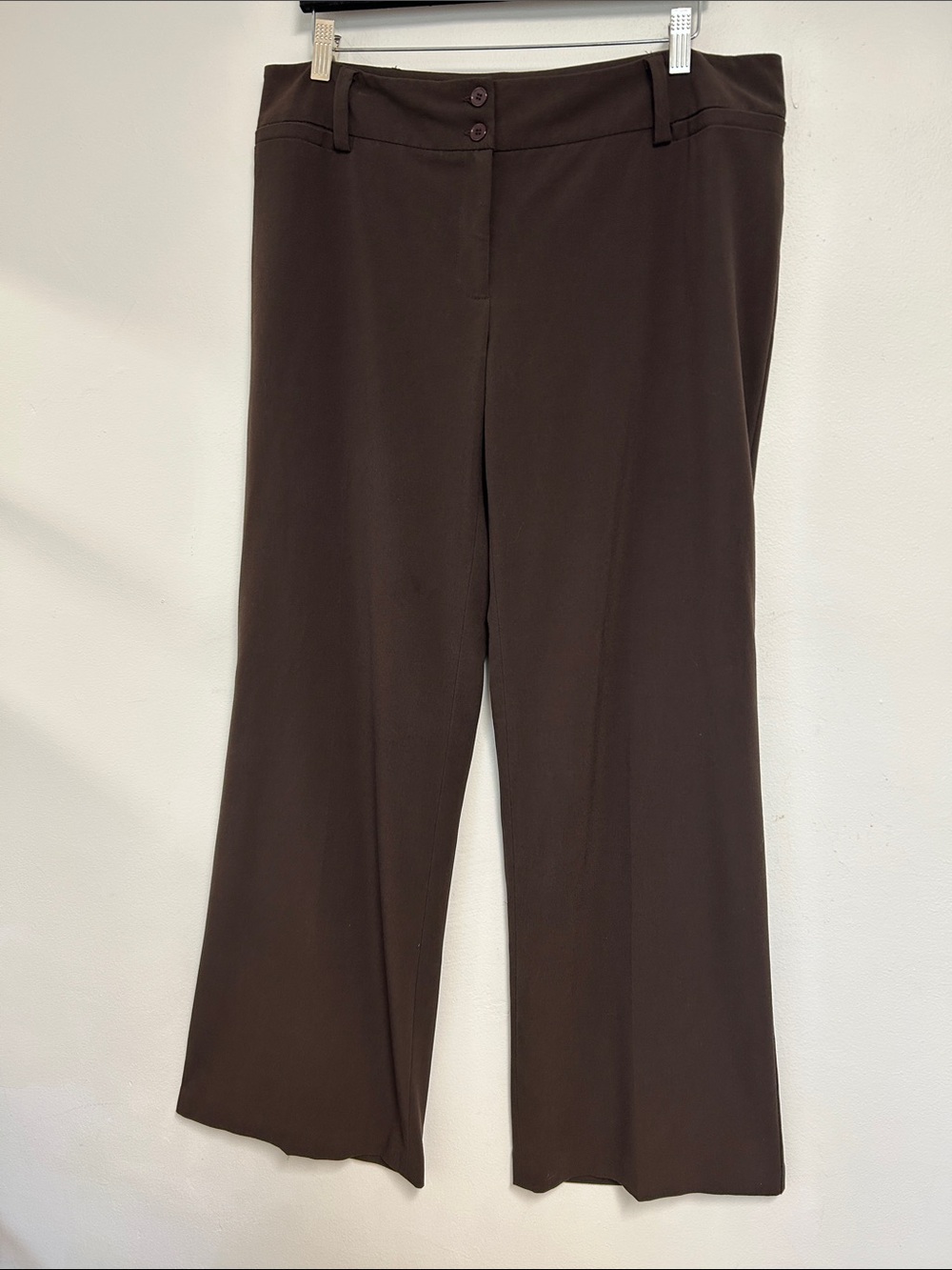 AB Studio Professional Straight Leg Midrise #0412J88 Brown Trousers Womens 16